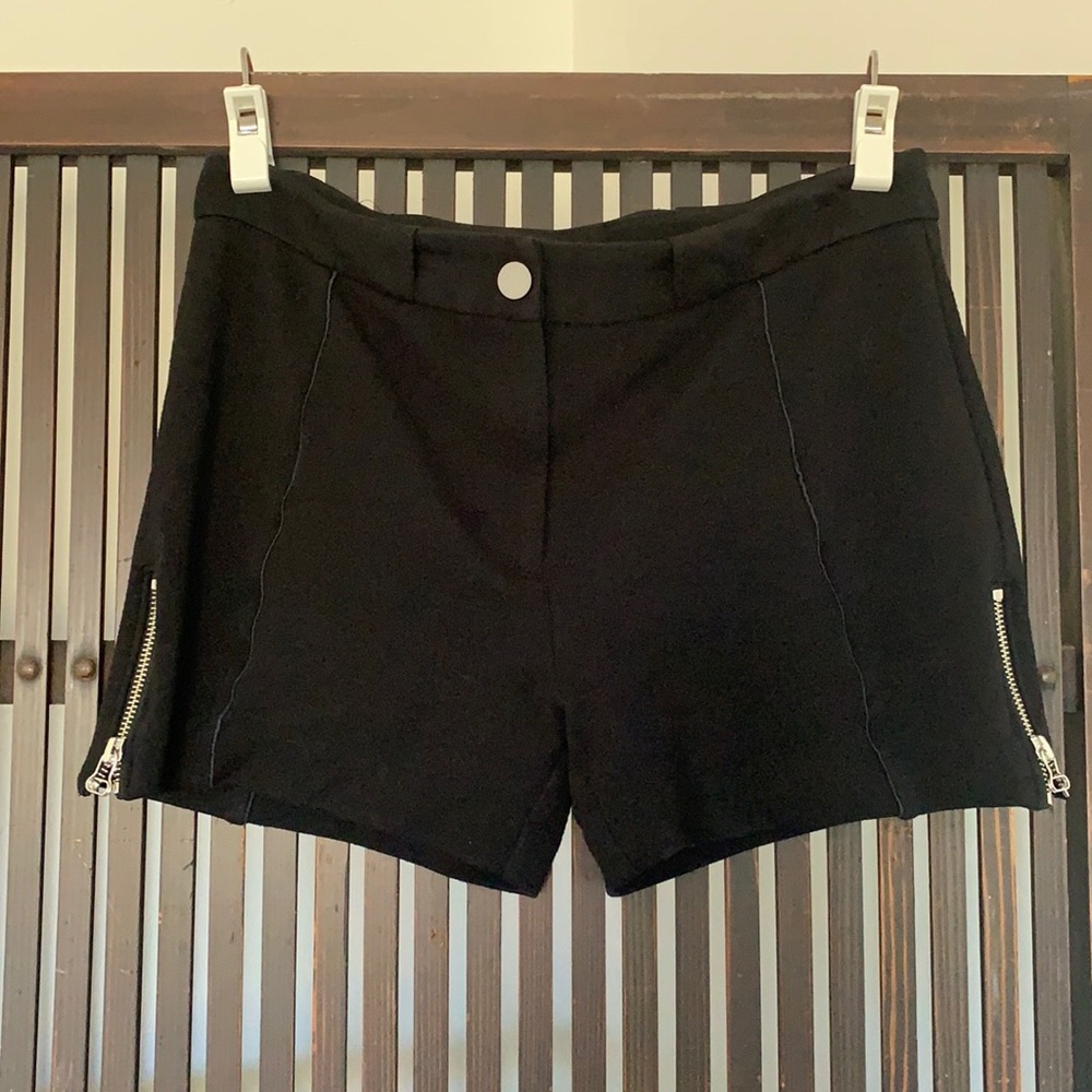 Alexander Wang black shorts with zipper detailing
